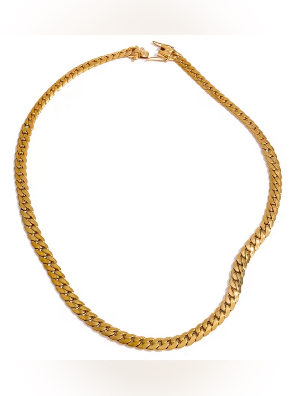 Gold Curb Chain Necklace - Women's Jewelry